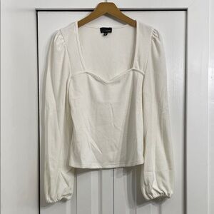 Bubble Sleeve Long Sleeve Sweater
